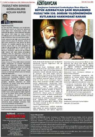 Articles by ANAS employees have been published in “Cultural Azerbaijan” (“Kültürel Azerbaycan”) journal of Türkiye