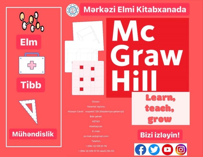 “McGraw Hill” şirkətinin elm, tibb və mühəndislik bölmələri MEK oxucularının istifadəsinə verilib