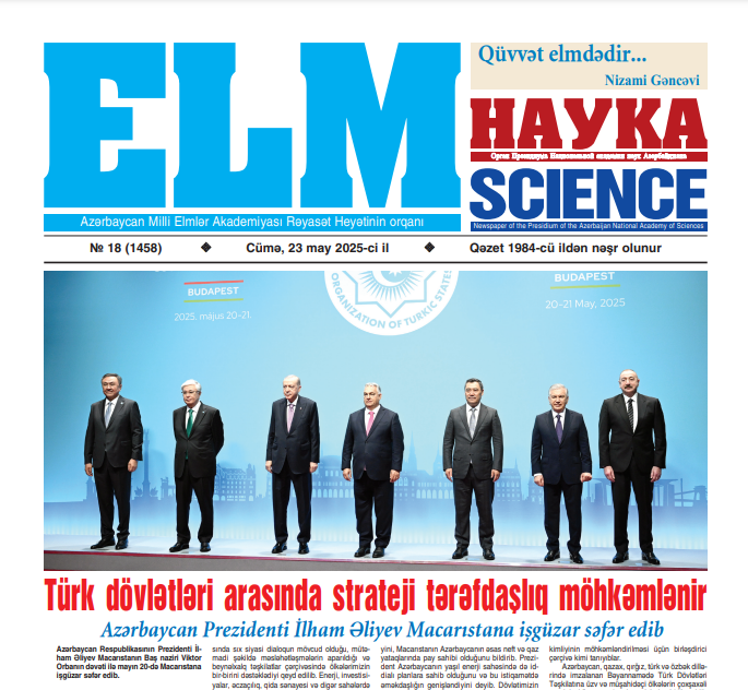 “Elm” qəzetinin növbəti sayı işıq üzü görüb