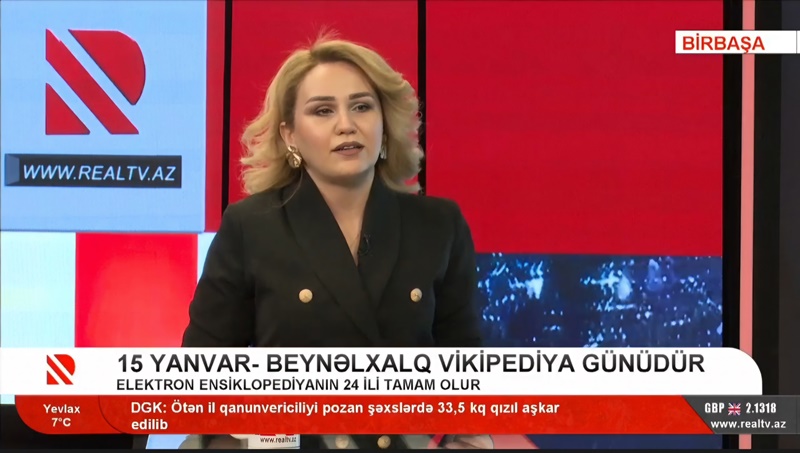 Coğrafiya İnstitutunun əməkdaşı Real TV-də vikipediya haqqında danışıb