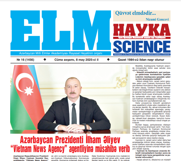 “Elm” qəzetinin növbəti sayı işıq üzü görüb