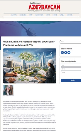 Şərqşünaslıq İnstitutunun əməkdaşının məqaləsi Türkiyədə dərc olunub