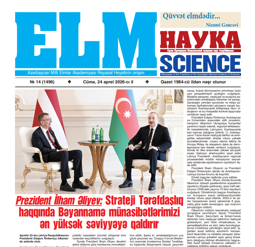 “Elm” qəzetinin növbəti nömrəsi işıq üzü görüb