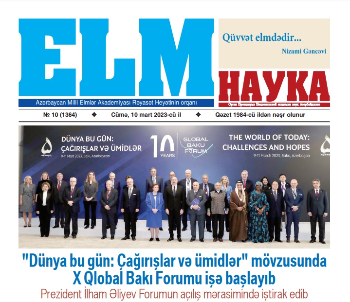 “Elm” qəzetinin yeni sayı işıq üzü görüb