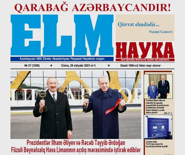 “Elm” qəzetinin “Qarabağ Azərbaycandır!” şüarı ilə yeni sayı çap olunub