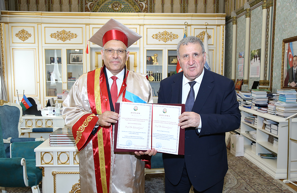 Rector of Iğdır University Awarded Honorary Professor Diploma of the Presidium of ANAS