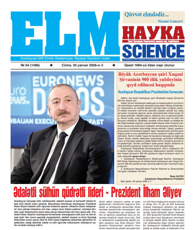 “Elm” qəzetinin növbəti nömrəsi işıq üzü görüb