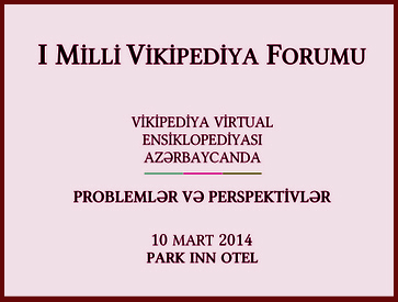 First national forum of Azerbaijan Wikipedians to be conducted
