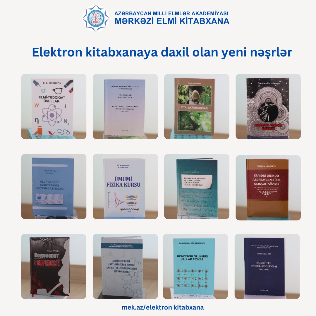 MEK-in elektron kitabxanasına yeni nəşrlər daxil olub