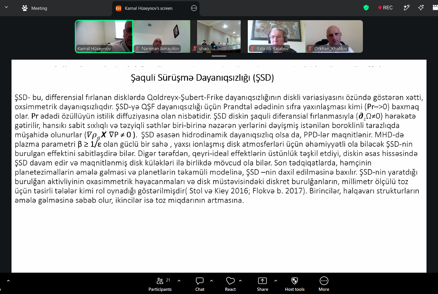 Şamaxı Astrofizika Rəsədxanasının növbəti astroseminarı keçirilib