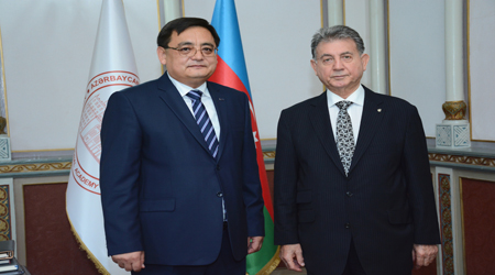 Meeting with Secretary General of the Parliamentary Assembly of Turkic-speaking countries at the Presidium of ANAS
