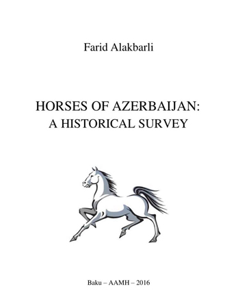 “Azərbaycan atları: tarixi icmal” kitabı çapdan çıxıb