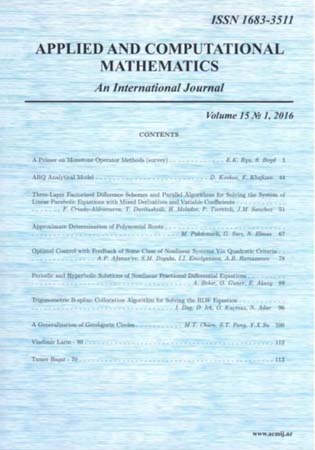 “Applied And Computational Mathematics“ journal again successfully represents the national science with impact factor, equal to 0.717