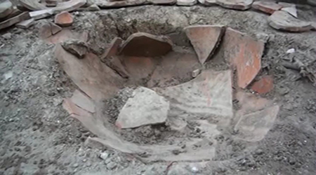 An ancient pitcher grave found in Jalilabad
