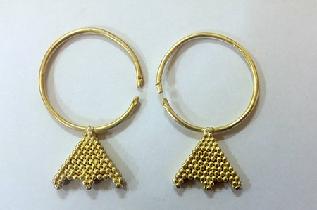 National History Museum restored ancient gold earrings