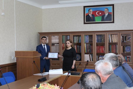A young scientist, awarded a patent for inventions, was awarded a diploma in the Nakhchivan Branch of ANAS