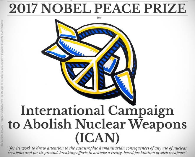 ICAN 2017-ci il üçün Nobel Sülh mükafatına layiq görülüb
