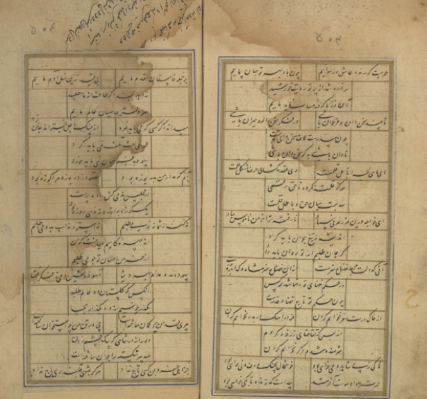 A copy of the Azerbaijani poet's collection obtained from the Tehran library