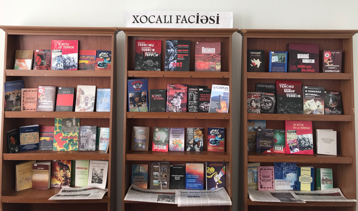 В Электронной библиотеке Нахчыванского отделения организована выставка, посвященная 26-летию Ходжалинской трагедии