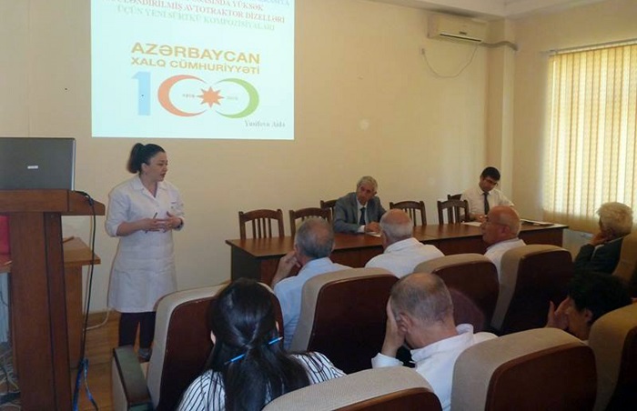 AXC-nin 100 illiyi münasibətilə keçirilən elmi müsabiqənin iştirakçılarının təqdimatı olub