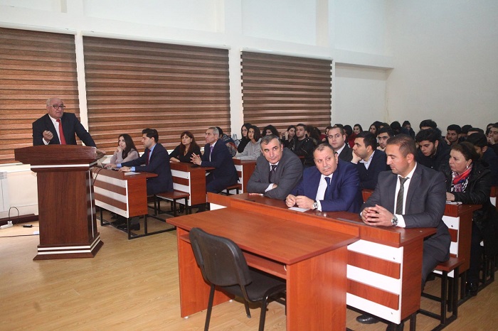 Academician Garib Mammadov delivered a lecture at Baku State University