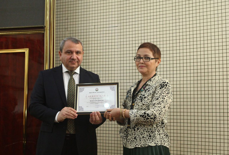Awarded winners of the competition, dedicated to Science Day at Baku State University