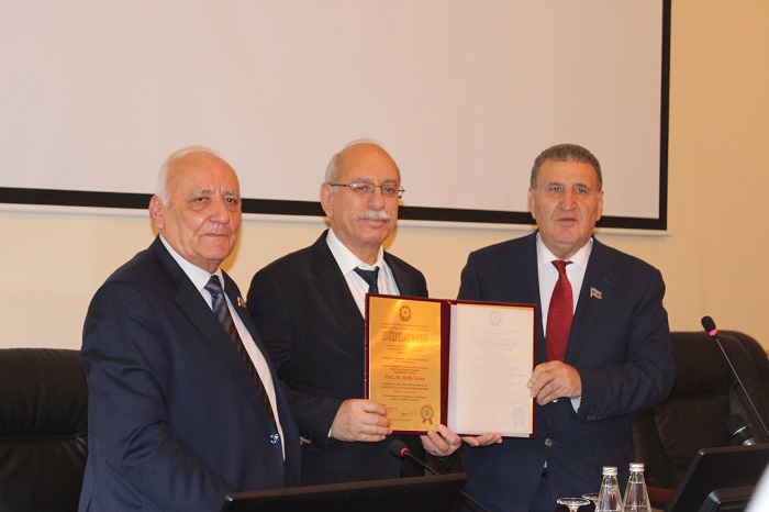 Professor Refig Turan awarded a diploma of honorary doctorate of the Institute of History