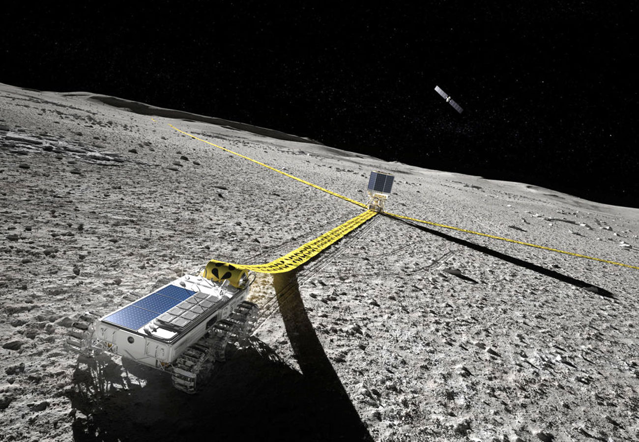 A giant telescope to be built on the moon via help of robots