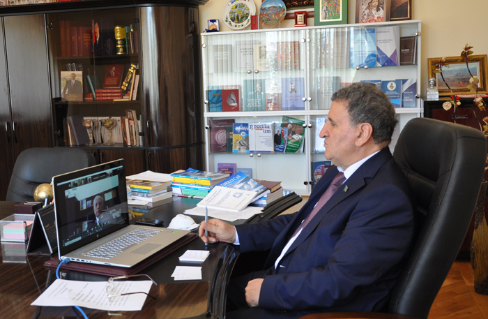 Academician Isa Habibbayli attended an online meeting with the participation of the Academies of Sciences of the Turkic states