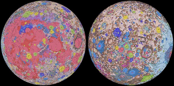 Developed “Unified geological map of the moon”