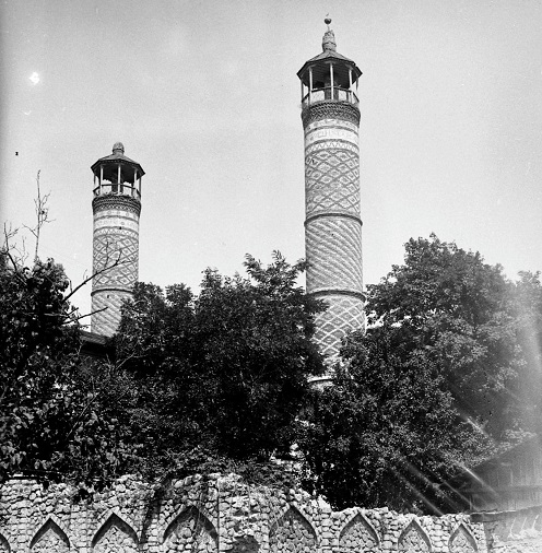 The museum contains a negative photograph of the Yukhari Govhar Agha mosque in Shusha