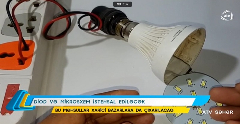 ATV kanalında YT Parkda istehsal ediləcək LED lampa üçün diod və mikrosxemlər barədə videosüjet yayımlanıb