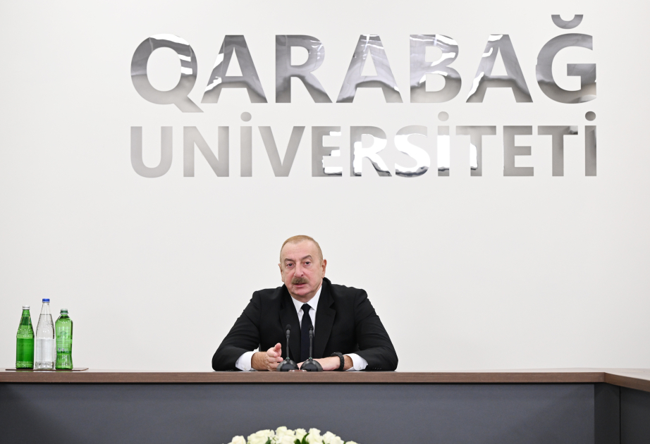 Prezident İlham Əliyev Qarabağ Universitetinin təmirdən sonra açılışında iştirak edib