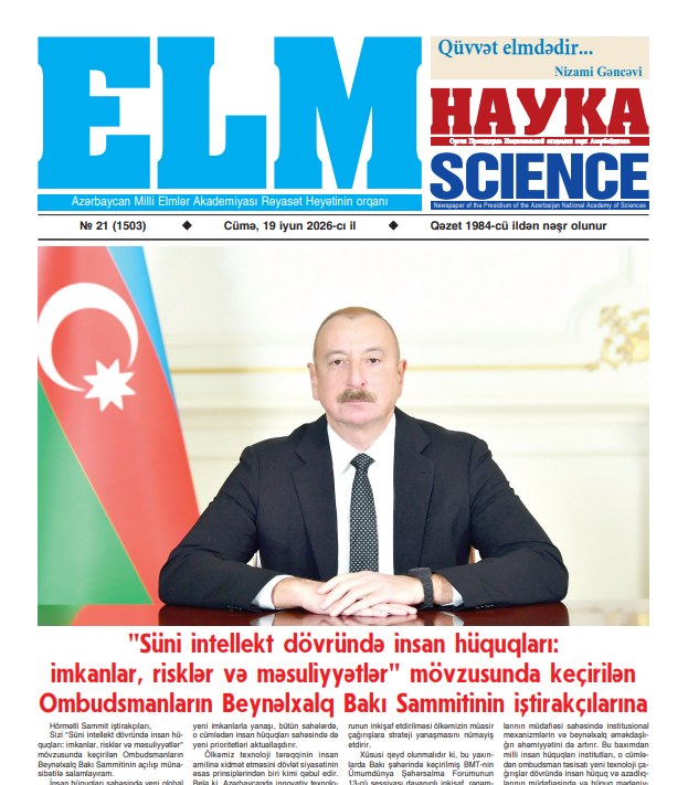 “Elm” qəzetinin növbəti nömrəsi işıq üzü görüb