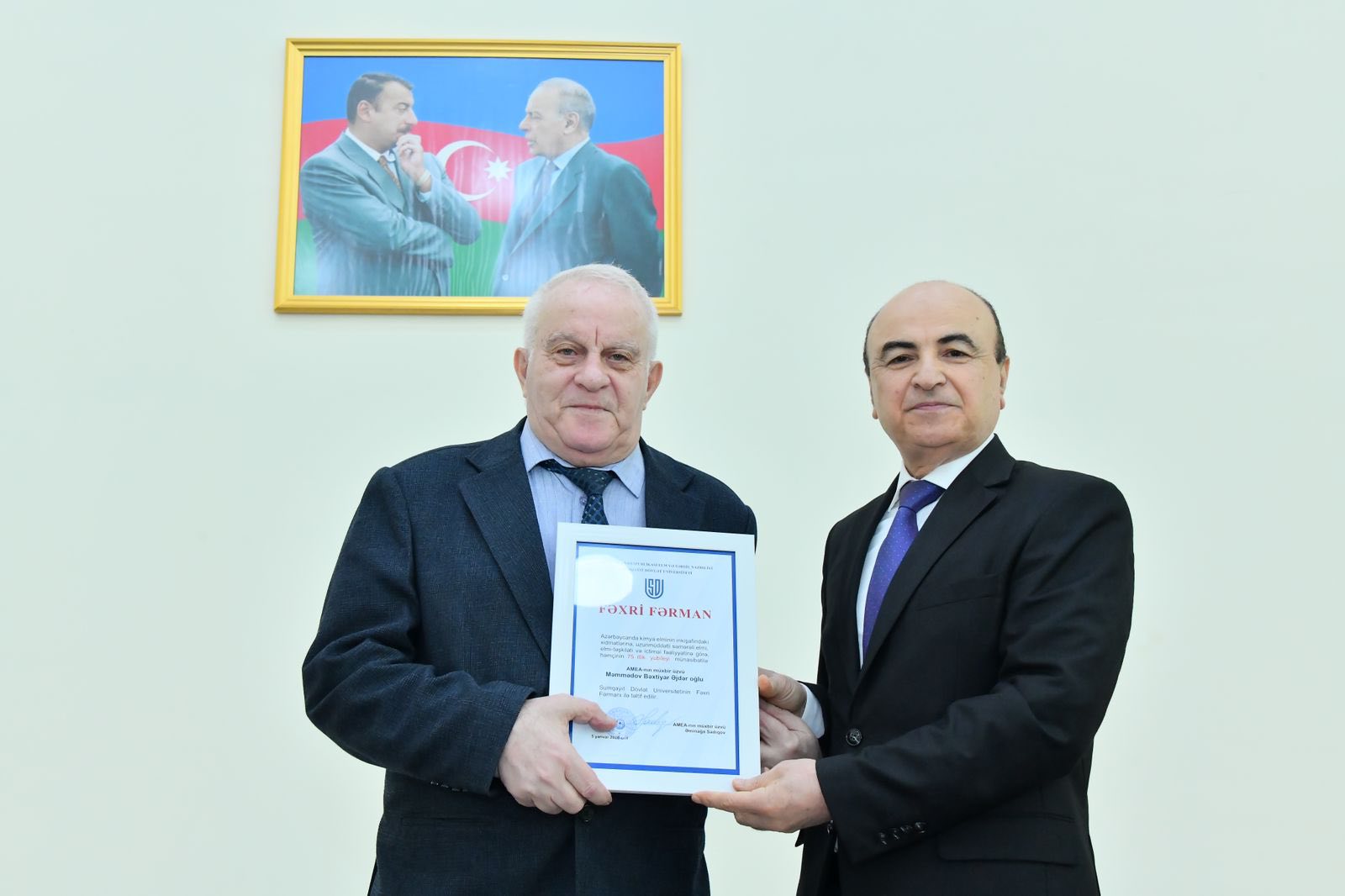 Polimer Materialları İnstitutunun baş direktoru Sumqayıt Dövlət Universitetinin Fəxri fərmanı ilə ilə təltif edilib