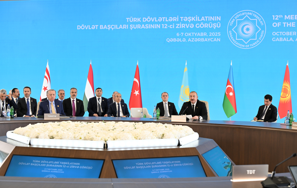 Qəbələdə Türk Dövlətləri Təşkilatının Dövlət Başçıları Şurasının 12-ci Zirvə Görüşü keçirilib Prezident İlham Əliyev tədbirdə çıxış edib