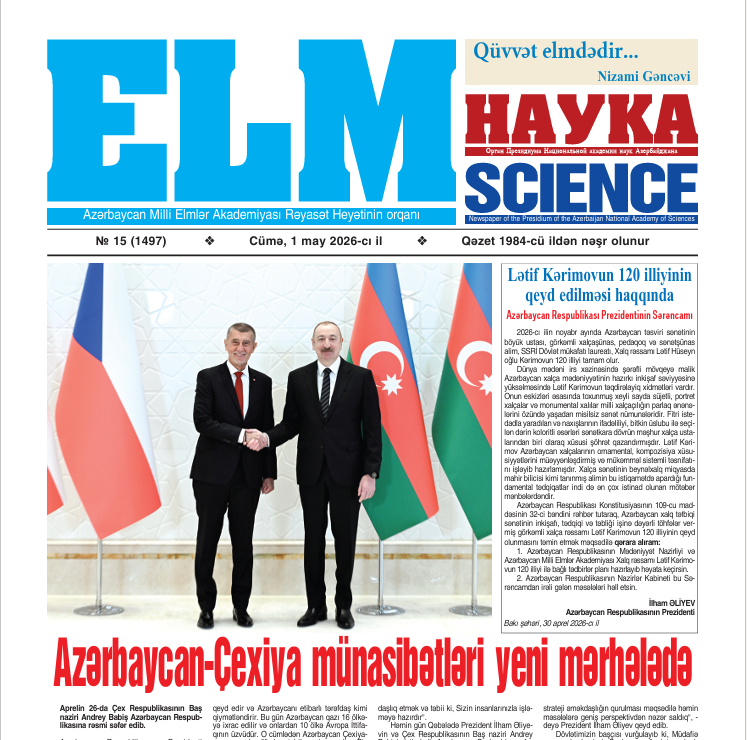 “Elm” qəzetinin növbəti sayı işıq üzü görüb