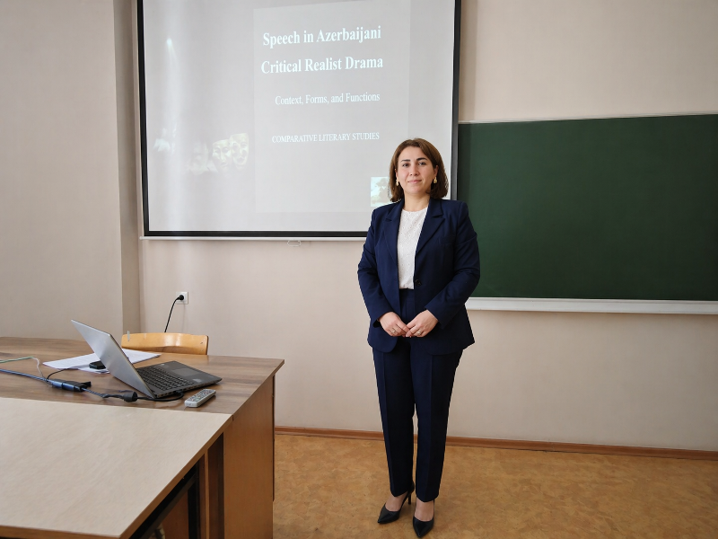 Ədəbiyyat İnstitutunun əməkdaşı Polşada tələbələrə mühazirə deyib