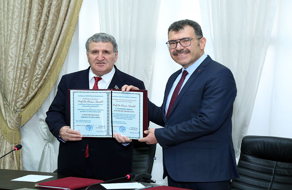 Глава TÜBİTAK профессор Хасан Мандал избран почетным профессором Национальной академии наук Азербайджана