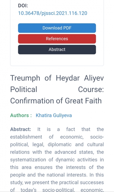 Of Treumph of Heydar Aliyev Political Course: Confirmation Of Great Faith