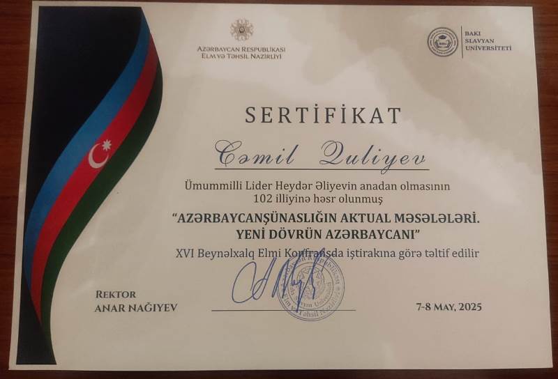 Lənkəran Regional Elmi Mərkəzinin əməkdaşı Ulu Öndərə həsr olunmuş beynəlxalq konfransda məruzə edib