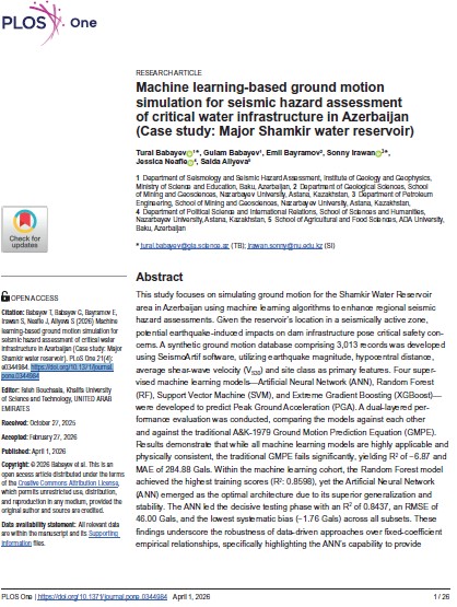Geologiya İnstitutunun əməkdaşlarının məqaləsi nüfuzlu jurnalda dərc olunub