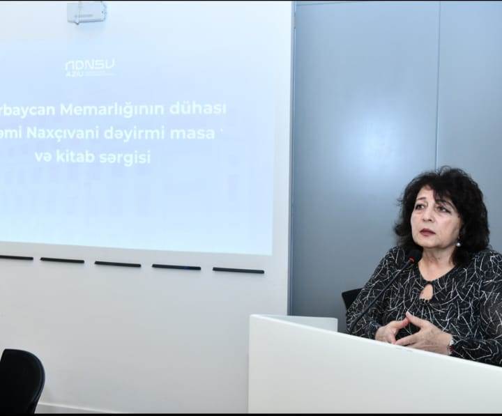Dosent Rahibə Əliyeva ADNSU-da keçirilən tədbirdə çıxış edib