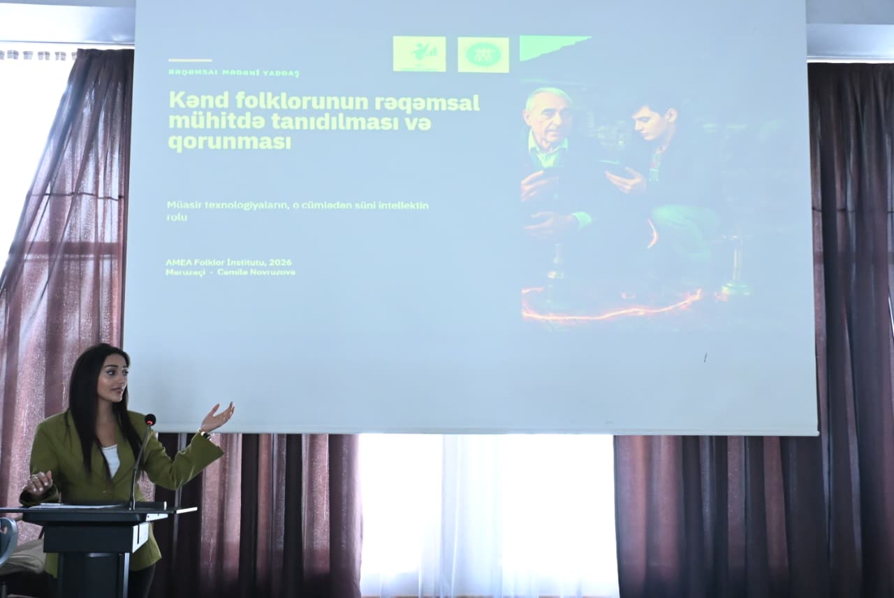 Folklor İnstitutunun əməkdaşı “Kəndə gəl” yay düşərgəsində təqdimatla çıxış edib