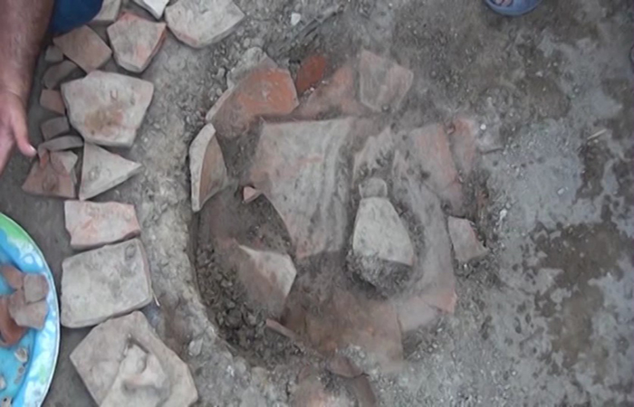 An ancient pitcher grave found in Jalilabad