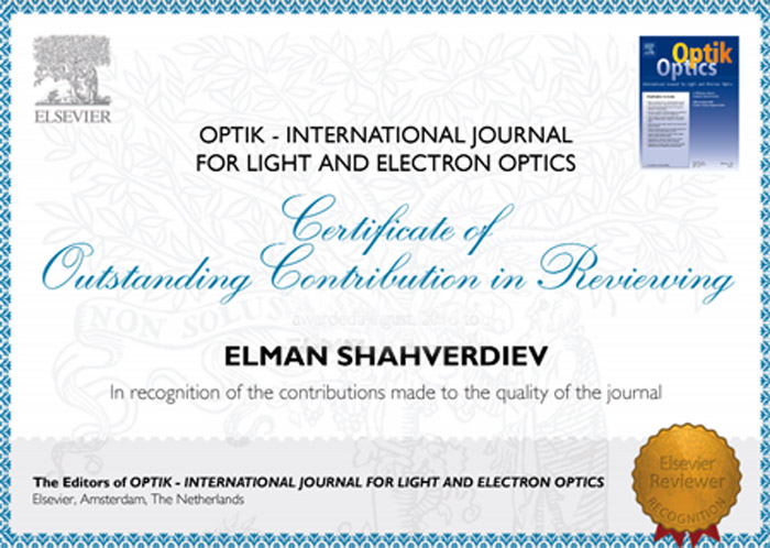 Azerbaijani scientist awarded the international certificate